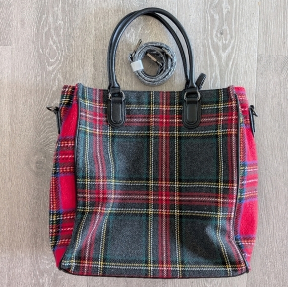 Dolls Kill Current Mood That's What You Get Plaid Tote Bag - Picture 2 of 12